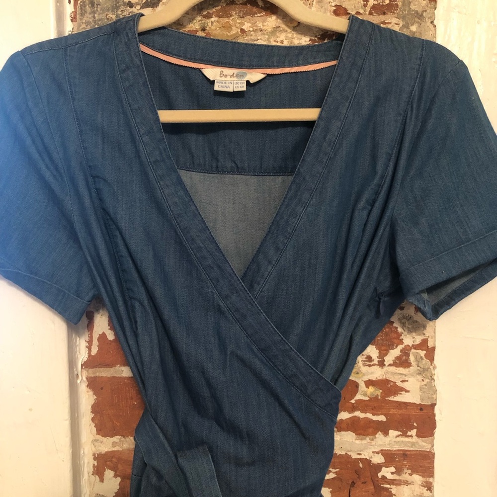 Boden jean wrap dress